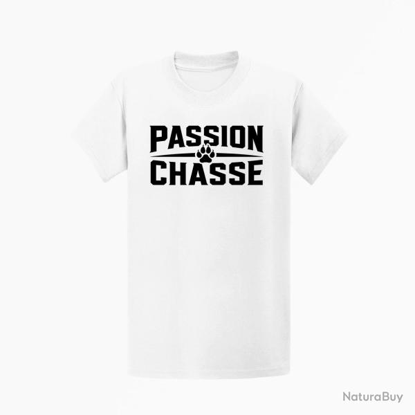 T-shirt Chasse Passion chasse Empreinte classique Blanc