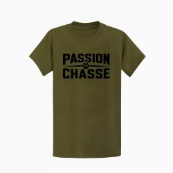 T-shirt Chasse Passion chasse Empreinte classique Kaki / Noir