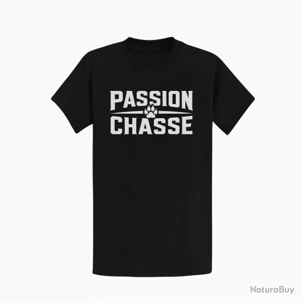 T-shirt Chasse Passion chasse Empreinte classique Noir