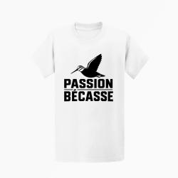 T-shirt Chasse Passion b&eacute;casse Oiseau en vol Blanc
