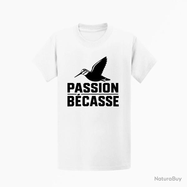 T-shirt Chasse Passion b�casse Oiseau en vol Blanc