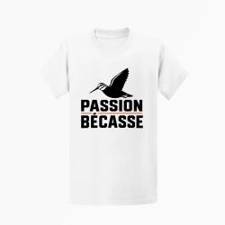 T-shirt Chasse Passion b&eacute;casse Oiseau en vol Blanc / Orange