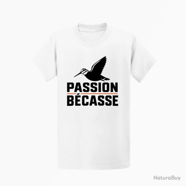 T-shirt Chasse Passion b�casse Oiseau en vol Blanc / Orange