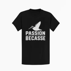 T-shirt Chasse Passion b&eacute;casse Oiseau en vol Noir