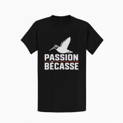 T-shirt Chasse Passion b&eacute;casse Oiseau en vol Noir / Orange