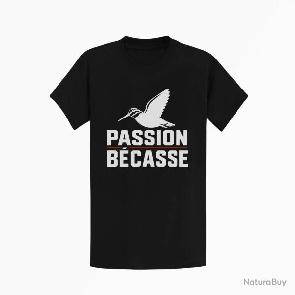 T-shirt Chasse Passion b�casse Oiseau en vol Noir / Orange
