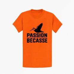 T-shirt Chasse Passion b&eacute;casse Oiseau en vol Orange