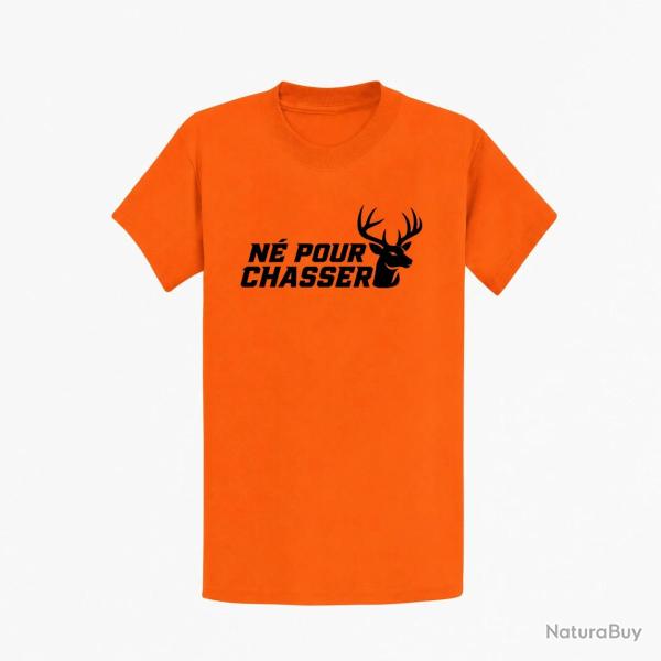 T-shirt Chasse N� pour chasser Silhouette de cerf Orange