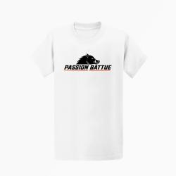 T-shirt Chasse Passion battue Sanglier courant Blanc / Orange