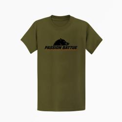 T-shirt Chasse Passion battue Sanglier courant Kaki / Noir et orange