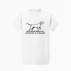 T-shirt Chasse Nature et chasse Chien d'arr&ecirc;t Blanc
