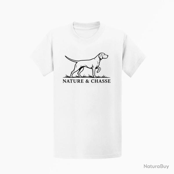 T-shirt Chasse Nature et chasse Chien d'arr�t Blanc