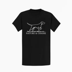 T-shirt Chasse Nature et chasse Chien d'arr&ecirc;t Noir