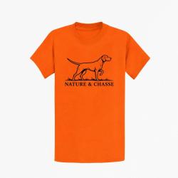 T-shirt Chasse Nature et chasse Chien d'arr&ecirc;t Orange