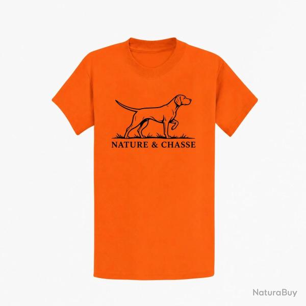 T-shirt Chasse Nature et chasse Chien d'arr�t Orange