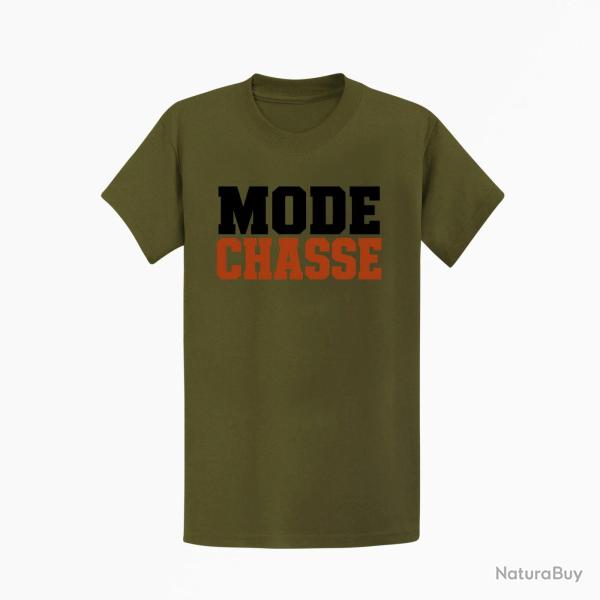 T-shirt Chasse Mode chasse Typographie orange Kaki / Noir et orange