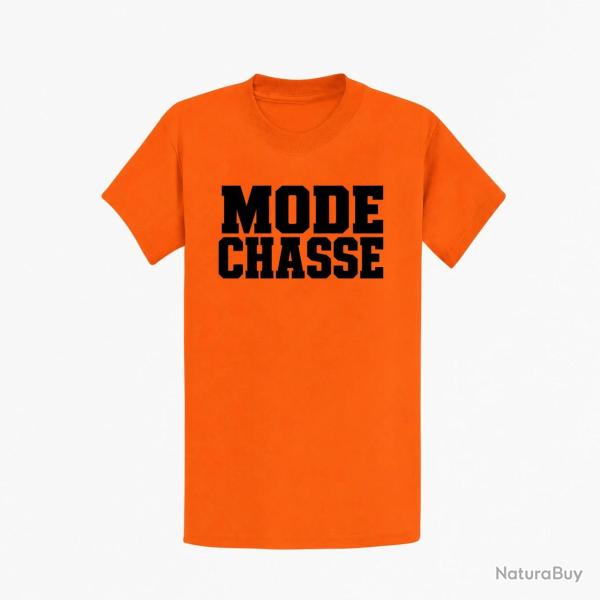 T-shirt Chasse Mode chasse Typographie orange Orange