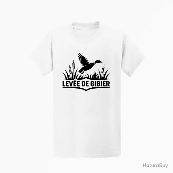 T-shirt Chasse Lev�e de gibier Canard des roseaux Blanc