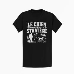 T-shirt Chasse Le chien avait une autre strat&eacute;gie Noir