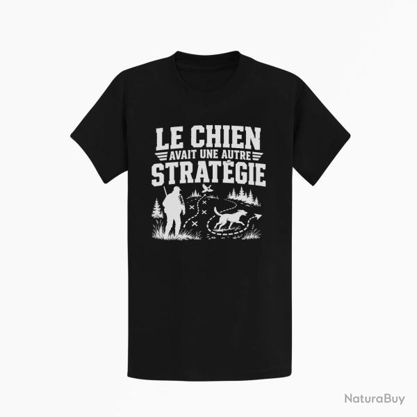 T-shirt Chasse Le chien avait une autre strat�gie Noir