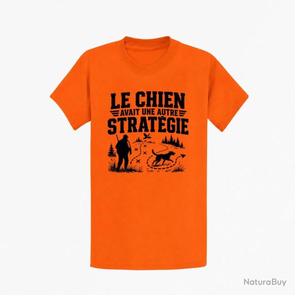 T-shirt Chasse Le chien avait une autre strat�gie Orange