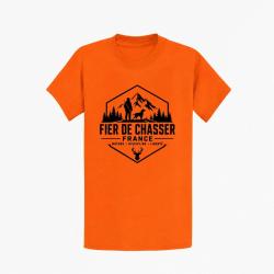 T-shirt Chasse Fier de chasser Nature et libert&eacute; Orange