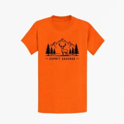 T-shirt Chasse Esprit sauvage Cerf des montagnes Orange