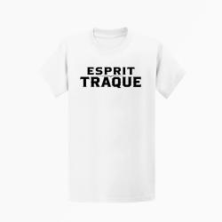 T-shirt Chasse Esprit traque Typographie Blanc