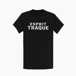 T-shirt Chasse Esprit traque Typographie Noir