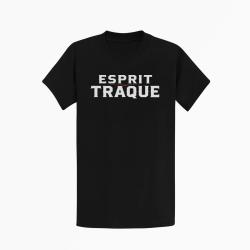 T-shirt Chasse Esprit traque Typographie Noir / Orange