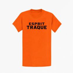 T-shirt Chasse Esprit traque Typographie Orange