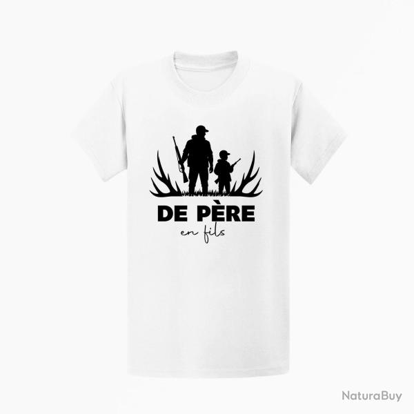 T-shirt Chasse De p?re en fils Transmission Blanc