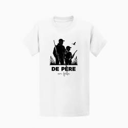 T-shirt Chasse De p?re en fille Transmission Blanc