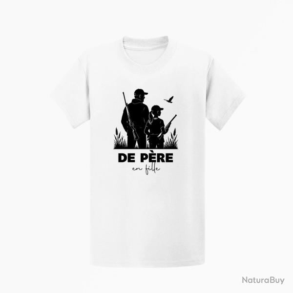 T-shirt Chasse De p?re en fille Transmission Blanc