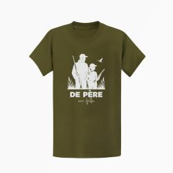 T-shirt Chasse De p?re en fille Transmission Kaki / Blanc
