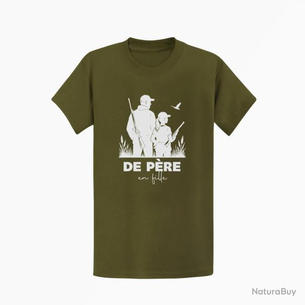 T-shirt Chasse De p?re en fille Transmission Kaki / Blanc