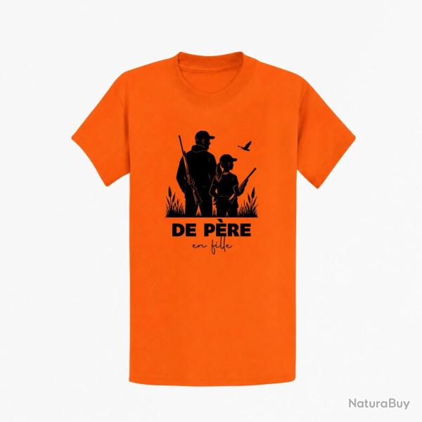 T-shirt Chasse De p?re en fille Transmission Orange