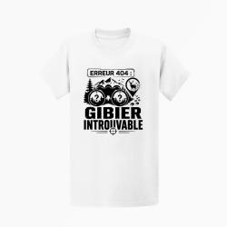 T-shirt Chasse Erreur 404 Gibier introuvable Blanc