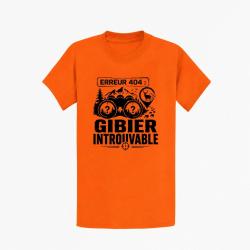 T-shirt Chasse Erreur 404 Gibier introuvable Orange