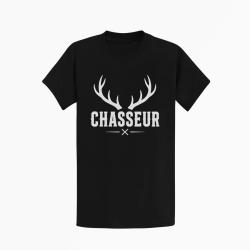 T-shirt Chasse Chasseur Bois de cerf crois?s Noir