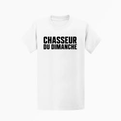 T-shirt Chasse Chasseur du dimanche Orange Blanc