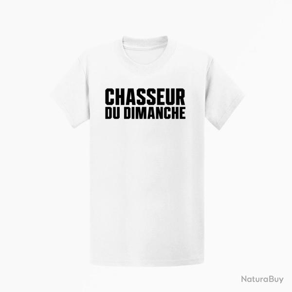 T-shirt Chasse Chasseur du dimanche Orange Blanc