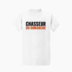 T-shirt Chasse Chasseur du dimanche Orange Blanc / Orange