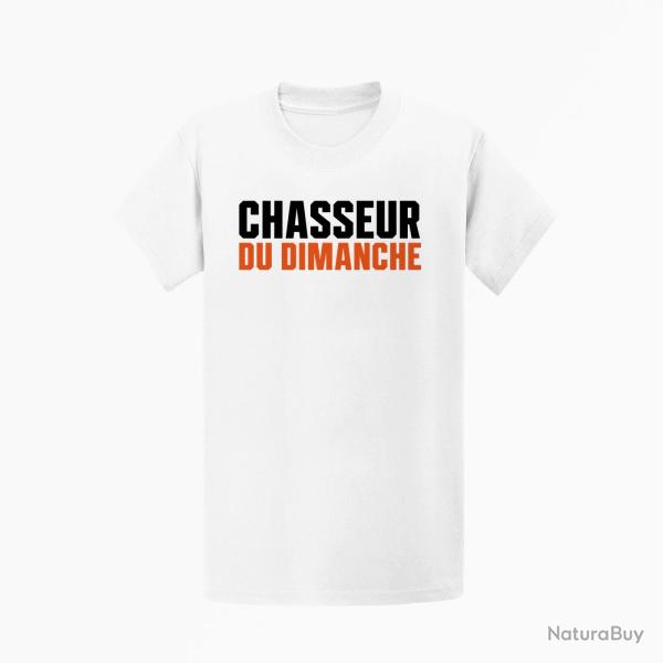T-shirt Chasse Chasseur du dimanche Orange Blanc / Orange