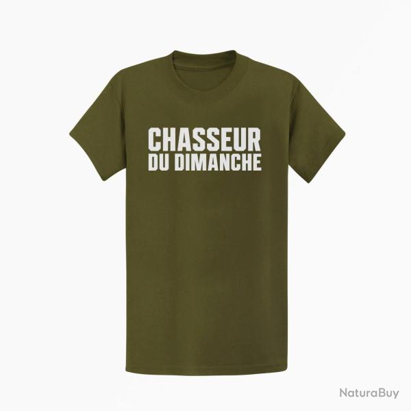 T-shirt Chasse Chasseur du dimanche Orange Kaki / Blanc