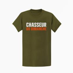 T-shirt Chasse Chasseur du dimanche Orange Kaki / Blanc et orange
