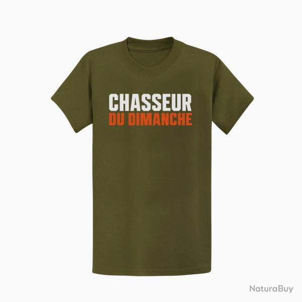 T-shirt Chasse Chasseur du dimanche Orange Kaki / Blanc et orange