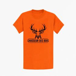 T-shirt Chasse Chasseur des bois Cerf Orange