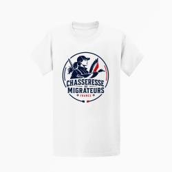 T-shirt Chasse Chasseresse de migrateurs Canard Blanc / Tricolore
