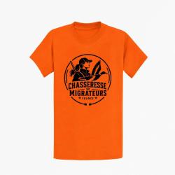 T-shirt Chasse Chasseresse de migrateurs Canard Orange